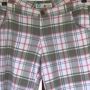 Roxy Plaid Print ZIP Up Shorts with Pockets Size 9